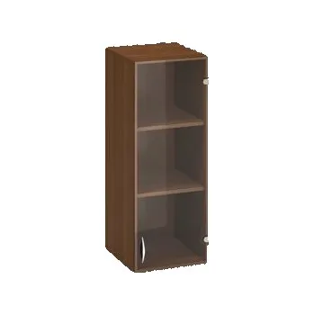Nábytek Přístavbová střední úzká skříň Alfa 500, 104,5 x 40 x 45,8 cm, se skleněnými dvířky - pravé provedení, dezén ořech