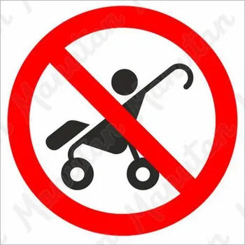 Kancelář Zákaz kočárků, samolepka 110 x 110 x 0,1 mm, inverzní