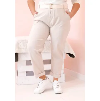 Dámské kalhoty Kesi Dámské kalhoty Yawi krémová 5XL