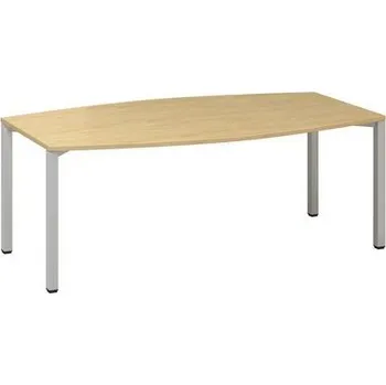 Konferenční stůl Alfa 420 s šedým podnožím, 200 x 110 x 74,2 cm, dezén divoká hruška