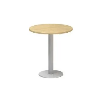 Konferenční stolek Kruhový konferenční stůl Alfa 400 s šedým podnožím, 70 x 74,2 cm, dezén divoká hruška