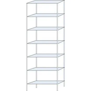 Dílenský regál Kovový regál Ogmios, základní, 300 x 100 x 30 cm, 2 300 kg, 7 polic, 150 kg/police, pozink