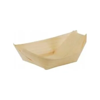 Jednorázové nádobí Eko dřevěné misky Loďka 11 x 6,5 cm 50 ks