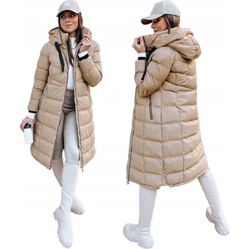 Dámský kabát DStreet dámská prošívaná bunda s kapucí béžová XL