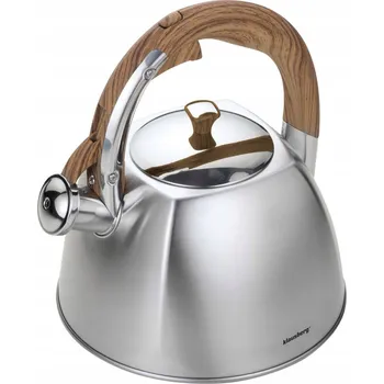 Varná konvice Konvice tradiční ocelová Klausberg KB7193 INOX dřevěná rukojeť 3L na plyn