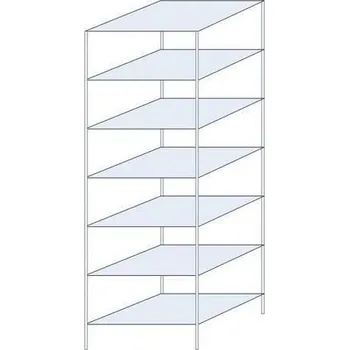 Dílenský regál Kovový regál Ogmios, základní, 300 x 100 x 80 cm, 2 300 kg, 7 polic, 150 kg/police, pozink