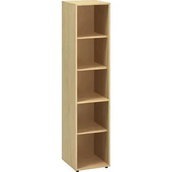 Nábytek Vysoká úzká skříň Alfa 500, 178 x 40 x 45 cm, otevřená, dezén divoká hruška