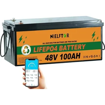 Trakční baterie Baterie LiFePO4 48V (51,2V) 100Ah, 5120Wh, Lithium-železo-fosfátová baterie, smart BMS (Náhrada za trakční baterie, lithiová baterie, BMS, LiFePO4 baterie, solární baterie)
