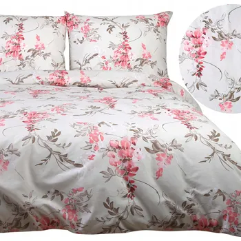 Povlečení Povlečení bavlněné 180x200 BAVLNA 100% ženský rostlinný vzor s růžovými květy
