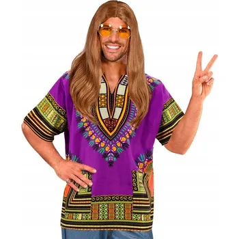 Tričko pánské hippie 70. léta fialové XXL