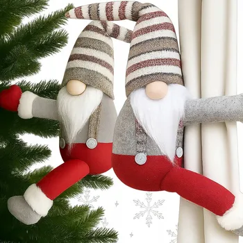 Vánoční dekorace SKŘÍTEK VÁNOČNÍ TRPASLÍK NA ZÁCLONU Mikuláš VELKÝ GNÓM VÁNOČNÍ OZDOBA