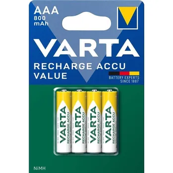 Článková baterie Varta Value, HR03, AAA, 800mAh, Ni-MH, blistr 4ks (56613101404)