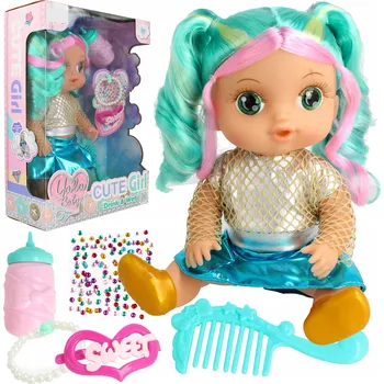 Panenka Panenka Yala Baby Holčička s Barevnými Vlásky - Pije z Lahvičky a Čůrá