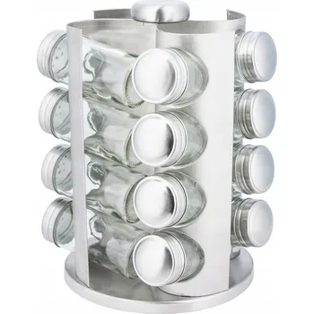 Dóza na potraviny KH4006 Skleněné dózy na koření x 16 + STOJAN