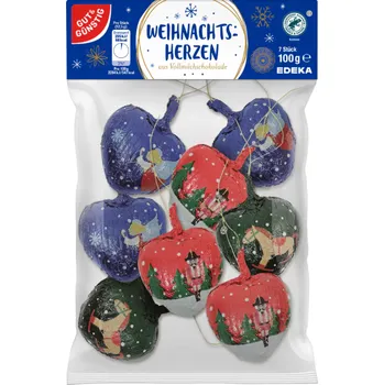 Čokoláda G&G Vánoční čokoládové srdíčka 100 g - originál z Německa