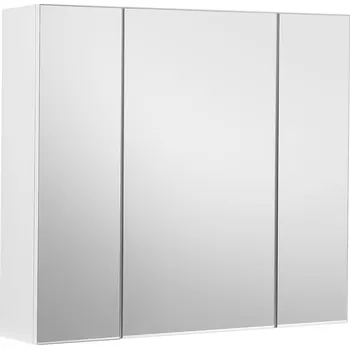 Koupelnový nábytek VASAGLE Koupelnová nástěnná skříňka, 60x15x55cm, bílá Zrcadlová skříň