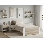 Postel IKAROS DOUBLE 90 x 200 cm, bílá/dub sonoma