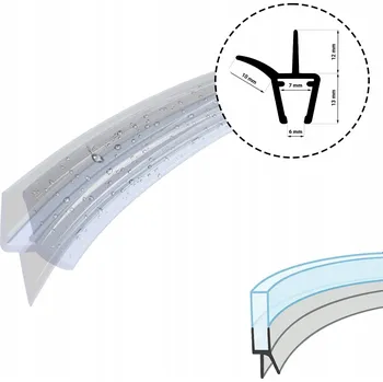 Těsnění do okna a dveří Spodní těsnění dveří půlkruhové sprchové kabiny oblouk DK13 6mm 60cm
