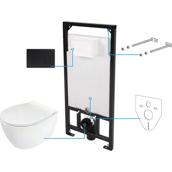 Klozet DEANTE - Silia bílá - Toaletní set, podomítkový, 6v1 CDLN6ZPW