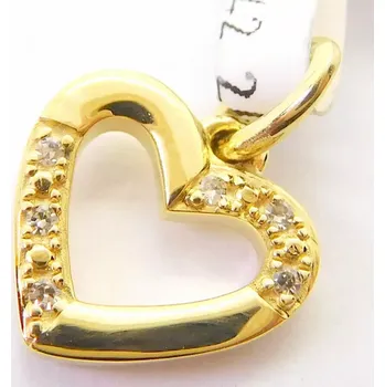 Prsten Klenoty Budín Dámský zlatý diamantový přívěsek s diamanty srdce 6x0,010CT 585/0,57gr 3828003 (MÁME SKLADEM A IHNED MŮŽEME ODESLAT!)