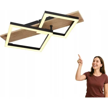 STROPNÍ SVÍTIDLO 2X18W ČERNÝ MAT DŘEVO GLOBO LIGHTING BEATRIX 67294D1