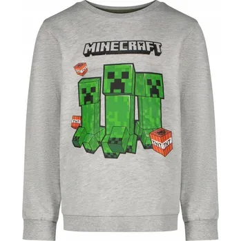 Chlapecké oblečení Minecraft dětská mikina bavlna šedá, velikost 134