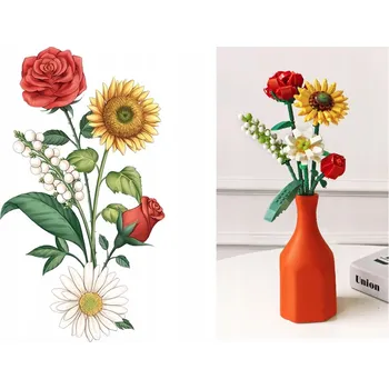 ostatní stavebnice STAVEBNICE KYTICE KVĚTIN KVĚTINY SADA PRO SESTAVENÍ ICONS