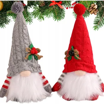 Vánoční dekorace 3ks SKŘÍTEK trpaslík gnóm Mikuláš Vánoční dekorace LED Pod 30CM