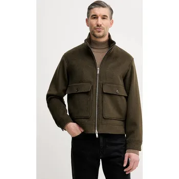 Pánská softshellová bunda Bunda s příměsí vlny Sisley zelená barva, 2VLPSN049 87X, vel. XL