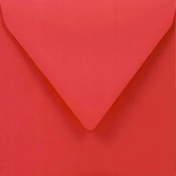 Ozdobné červené obálky velké čtvercové na vánoční přání, 5 ks