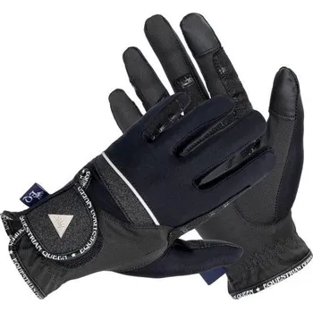Vybavení pro jezdce EQUESTRIAN QUEEN Dámské jezdecké rukavice Alor XS ČERNÁ