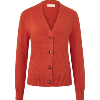 Dámský svetr 674450 - Tchibo - Kardigan s výstřihem do V - pro ženy - vel. M 40/42 - barva: oranžová