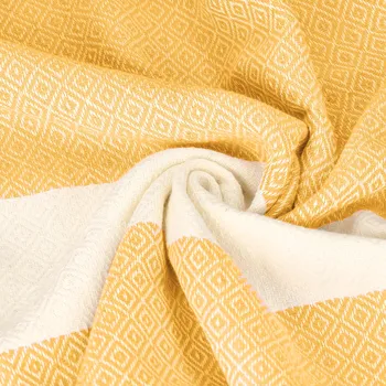 Prostěradlo Plážová bavlněná osuška Fouta Diamond 100x200 Pareo Žlutá Velká