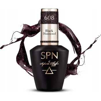 Lak na nehty SPN Nails 608 Black Diamond 8 ml hybridní lak na nehty