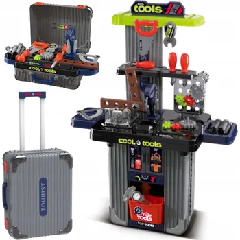 Dětská dílna Dětský pracovní stůl KUFŘÍK s nářadím – Sada pro malé kutily