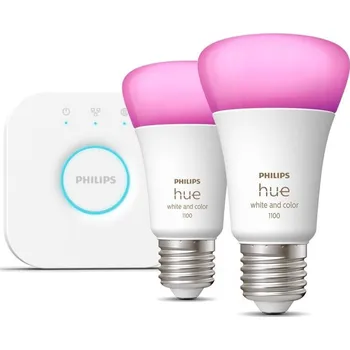 Žárovka Philips Hue 9W, E27, White a Color Ambiance (2ks) + Bridge (8719514291492)