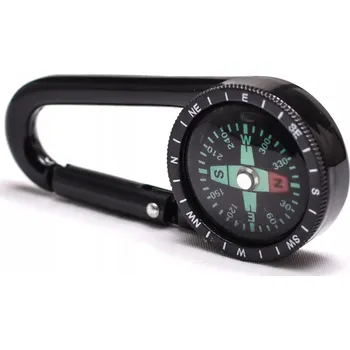 TURISTICKÝ KOMPAS KARABINA BUSOLA PŘÍVĚSEK NA KLÍČE KLÍČ