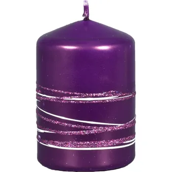 Nohel Garden Svíčka SATURN VÁLEC vánoční metalická lesklá d6x9cm