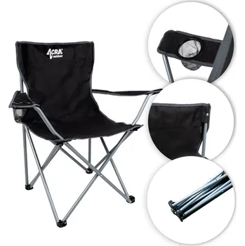 Křeslo Skládací křeslo Acra černé s obalem