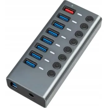 USB hub USB Hub 7x 3.0 +1 Hliníkový rozbočovač portů