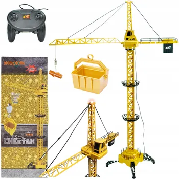 autíčko Stavební jeřáb 128 cm se zvuky a pohyblivým ramenem – obrovská hračka!