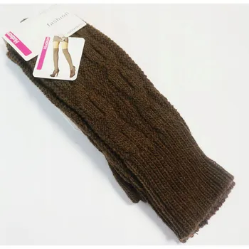 Pánské ponožky Zimní silné podkolenky s vlnou HUDSON pletený vzor hnědé 35-38