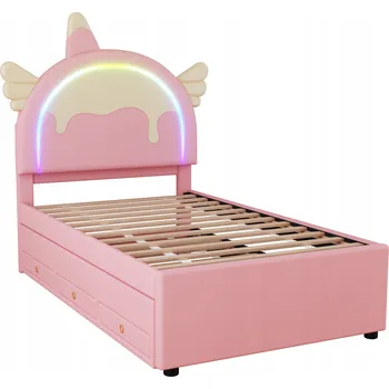 Postel Jednolůžková dřevěná postel Arhatreya 90x200 v odstínech růžové