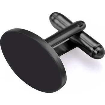 Manžetový knoflíček Manžetové knoflíčky - oválné, černé (2ks/bal)