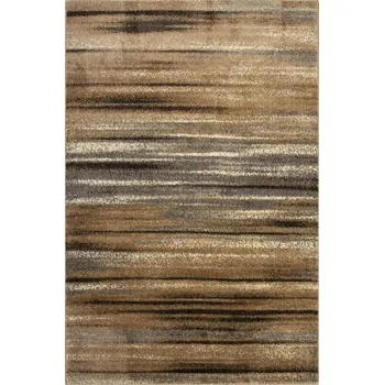 Koberec KOBEREC DO OBÝVÁKU MODERNÍ S PRUHY BÉŽOVÝ HNĚDÝ ŠEDÝ HNĚDÝ MIRA 60x100 cm
