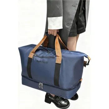 Cestovní taška JUST-DEAL 46 x 28 x 25 cm černá/tmavě modrá/béžová/khaki