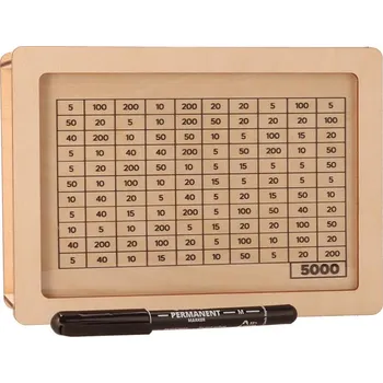 Pokladnička Dřevěná spořící pokladnička Zvolte cílovou částku: 5000 Kč