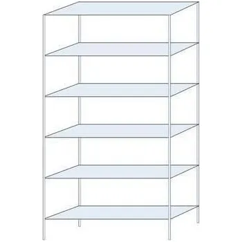 Dílenský regál Kovový regál Ogmios, základní, 250 x 130 x 40 cm, 1 700 kg, 6 polic, 250 kg/police, pozink