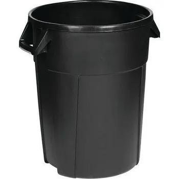 Odpadkový koš Plastový odpadkový koš Manutan Expert Pure, objem 85 l, černá