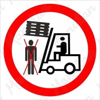 Kancelář Nevstupuj pod zvednutá břemena, samolepka 92 x 92 x 0,1 mm